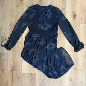 English Factory Navy Long Sleeve Maxi Dress